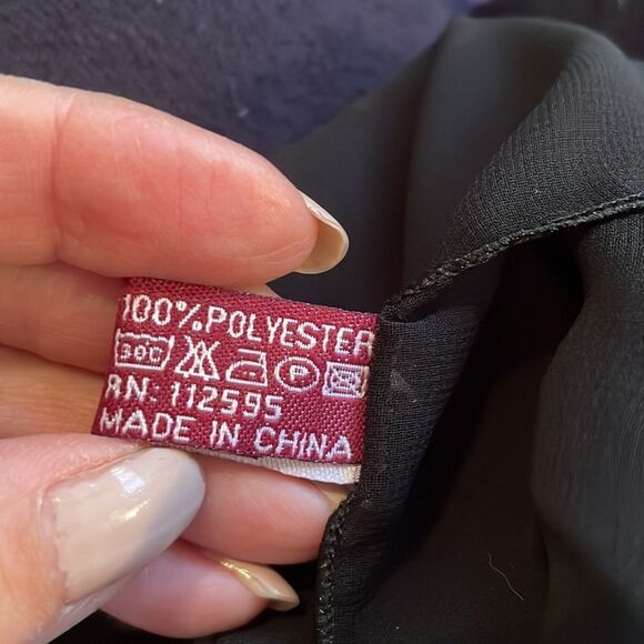 Gena polyester chiffon black & white wrap scarf - Picture 10 of 10